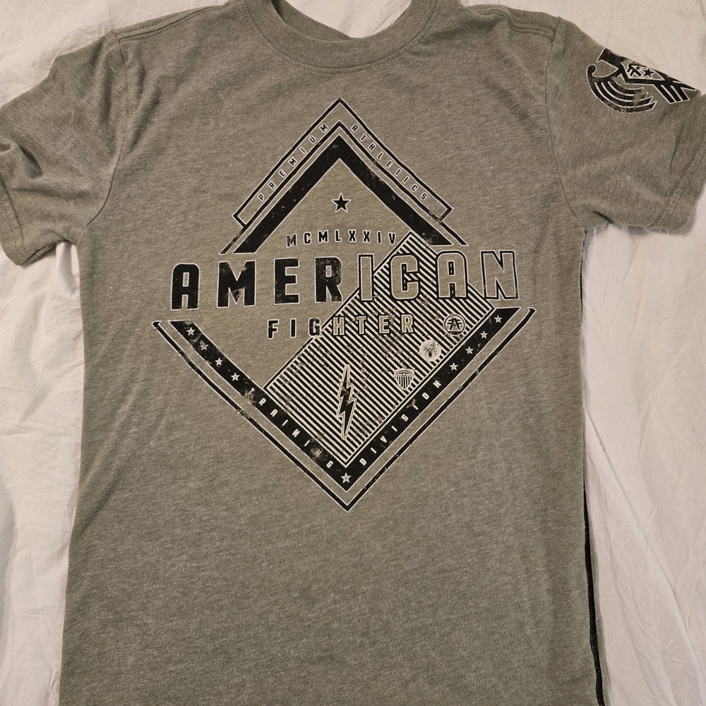 American Fighter Boys Shirt Small Army Green